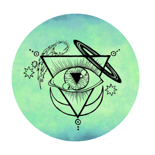The Starsdance sigil atop a perky green and blue circle 
